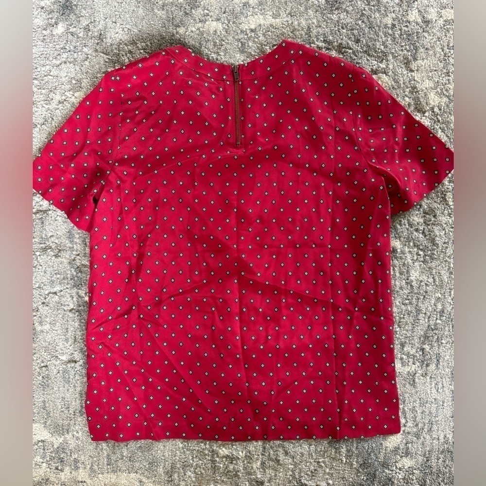 Madewell Silk Refined Tee in Foulard Dot Diamond Boxy Short Sleeve Shirt - Picture 3 of 4